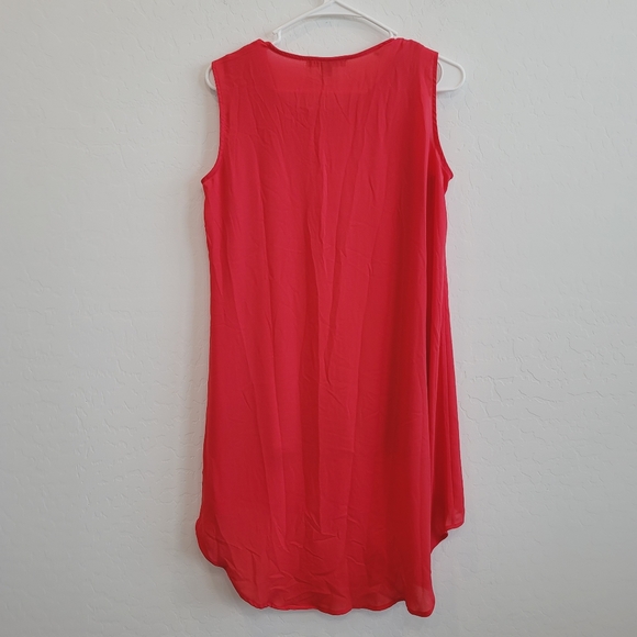 Kate & Mallory Semi Sheer Overlay Red Sleeveless Dress Women's Size Small - Picture 2 of 10